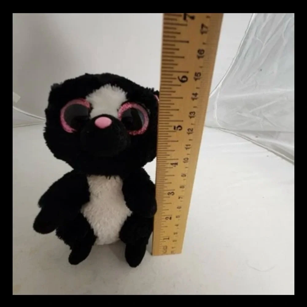 TY Beanie Boos Flora the Skunk Pink Glitter Eyes 2015 Retired